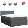 vidaXL Boxspringbett mit Matratze Dunkelgrau 140x190 cm Stoff