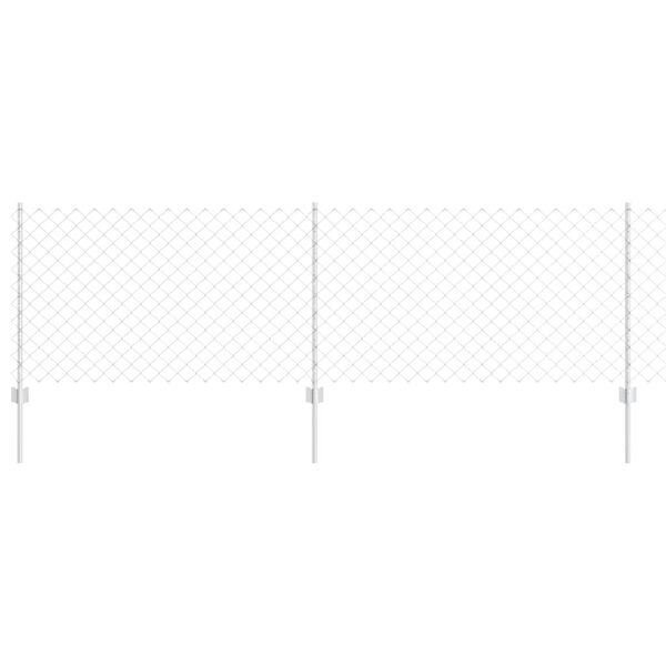 vidaXL Zaun mit Pfosten Silber 0,8 x 25 m Stahl