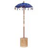 vidaXL Balinesischer Sonnenschirm mit Sockel Blau 95 x 95 x 260 cm