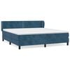 vidaXL Boxspringbett mit Matratze Dunkelblau 180x200 cm Samt