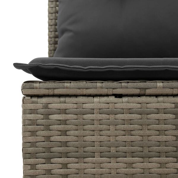 vidaXL 6-tlg. Garten-Sofagarnitur mit Kissen Hellgrau Poly Rattan
