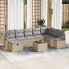 vidaXL Sofa Set mit Kissen mit Speicher Beige und Hellgrau Poly-Rattan