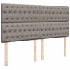 vidaXL Ottoman-Bett mit Matratze & LEDs Taupe 160x200 cm Stoff
