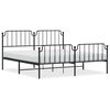 vidaXL Bettgestell mit Kopf- und Fu&szlig;teil Metall Schwarz 183x213 cm