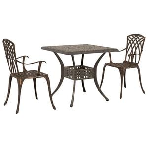 vidaXL Gartentisch Set 3 stk. Bronze Gussaluminium