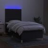 vidaXL Boxspringbett mit Matratze & LED Schwarz 90x190 cm Stoff