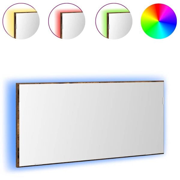 vidaXL Spiegel Wandmontiert Braun 80 x 37 cm Glas und engineered Holz