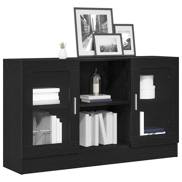 vidaXL Sideboard Schwarz Eichen-Optik 120 x 30,5 x 70 cm Holzwerkstoff