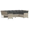 vidaXL Gartensofa mit Kissen Hellgrau Poly Rattan