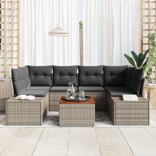 vidaXL Garten-Sofa-Set 7 pcs Grau