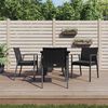 vidaXL 5-tlg. Garten-Essgruppe mit Kissen Poly Rattan und Stahl