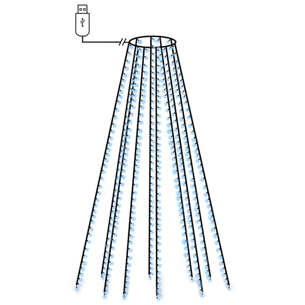 vidaXL Weihnachtsbaum-Lichternetz mit 400 LEDs Blau 400 cm