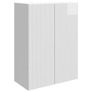 vidaXL Wandschrank Hochglanz Wei&szlig; 66 x 34,5 x 90 cm Holzwerkstoff