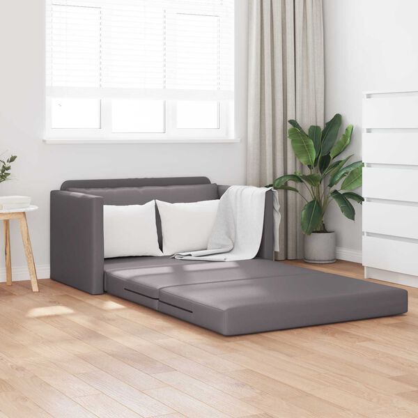 vidaXL Schlafsofa 110cm Grau Kunstleder