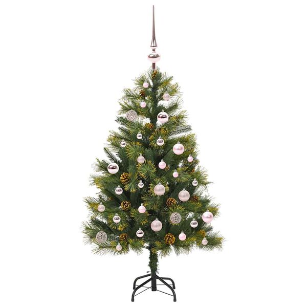 vidaXL K&uuml;nstlicher klappbarer Weihnachtsbaum mit Tannenzapfen 150 cm