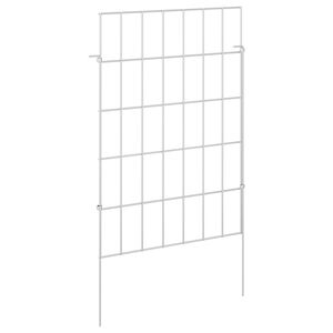 vidaXL Gartenzaun mit Pf&auml;hlen 24 stk. 35 x 50 cm Verzinkter Stahl