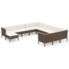 vidaXL 12-tlg. Garten-Lounge-Set mit Auflagen Poly Rattan Braun