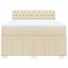 vidaXL Boxspringbett mit Matratze Creme 160x200 cm Stoff