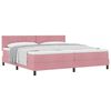 vidaXL Boxspringbett mit Matratze mit Kopfteil Rosa 200 x 200 cm Samt