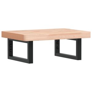 vidaXL Waschbeckenregal Wandmontage Stahl und Massivholz Buche