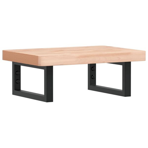 vidaXL Waschbeckenregal Wandmontage Stahl und Massivholz Buche