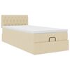 vidaXL Ottoman-Bett mit Matratze & LEDs Creme 80x200 cm Stoff
