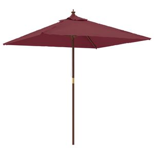 vidaXL Sonnenschirm mit Holzmast Bordeauxrot 198x198x231 cm