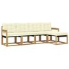 vidaXL Outdoor-Sofagarnitur mit Kissen 5 pcs Wei&szlig; und Creme