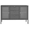 vidaXL Sideboard Anthrazit 105x35x70 cm Stahl und Hartglas