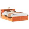 vidaXL Massivholzbett ohne Matratze Wachsbraun 140x190 cm Kiefernholz