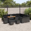 vidaXL Gartensofa-set mit Kissen 13 pcs Schwarz Poly Rattan