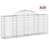 vidaXL Gabionen mit Hochbogen 20 Stk. 200x30x80/100cm Verzinktes Eisen