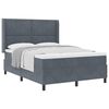 vidaXL Boxspringbett mit Matratze Dunkelgrau 140 x 200 cm Samt