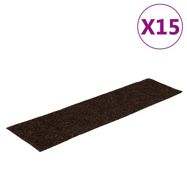vidaXL Stufenmatten Selbstklebend 15 Stk. 76x20 cm Braun Rechteckig