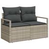 vidaXL Sofa Set mit Kissen mit Speicher 9 pcs Hellgrau Poly-Rattan