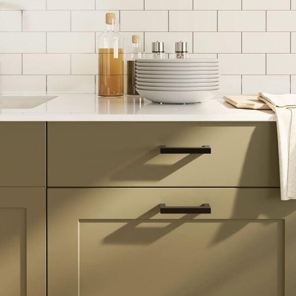 vidaXL M&ouml;belgriffe 10 Stk. Schwarz 96 mm Edelstahl