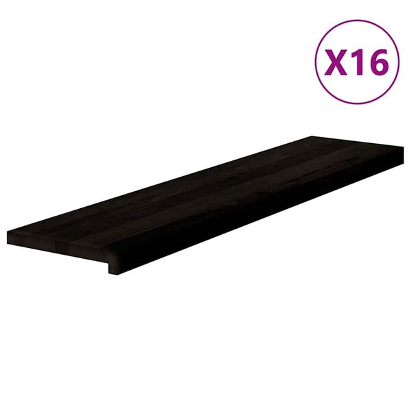 vidaXL Treppenstufen 16 Stk. Dunkelbraun 110x30x2 cm Massivholz Eiche