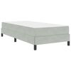 vidaXL Boxspringbett mit Matratze Hellgrau 100 x 200 cm Stoff