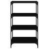 vidaXL Bücherregal Schwarz 60x33x100 cm Holzwerkstoff und Stahl
