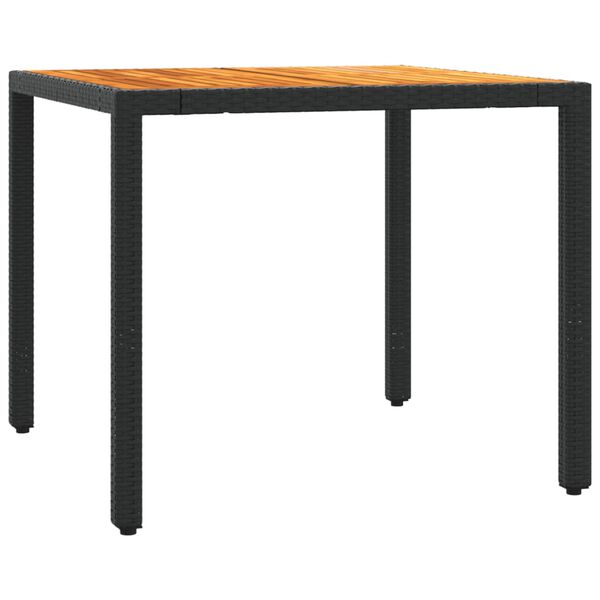 vidaXL 3-tlg. Garten-Essgruppe mit Kissen Schwarz Poly Rattan