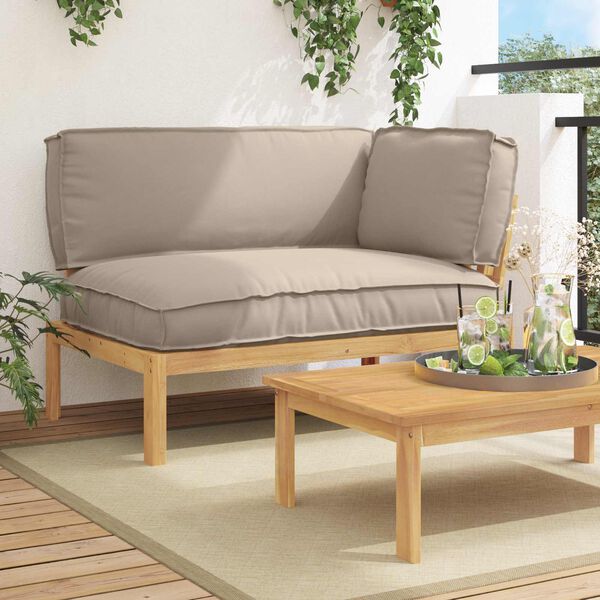 vidaXL Sofa Set mit Kissen Taupe 133 x 92 x 69 cm Massivholz Akazie