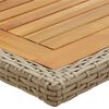 vidaXL Gartentisch Beige Massivholz Akazie und Poly Rattan