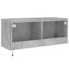 vidaXL TV-Wandschrank mit LED-Leuchten Betongrau 100x35x41 cm