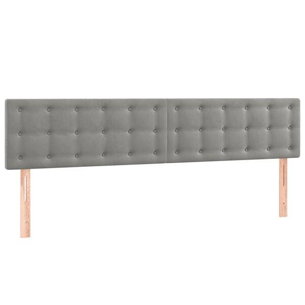 vidaXL Kopfteile 2 Stk. Hellgrau 90x5x78/88 cm Samt