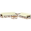 vidaXL Outdoor-Sofagarnitur mit Kissen 9 pcs Natur und Creme