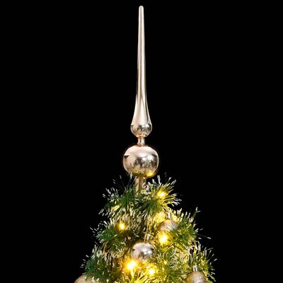 vidaXL Künstlicher Weihnachtsbaum mit Schnee & Kugeln 150 LEDs 120 cm