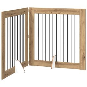 vidaXL Klappbares Hundetor mit St&auml;ndern 2 stk. Artisan-Eiche 200,5 cm