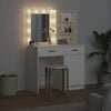 vidaXL Schminktischset mit LED mit Schubladen 2 pcs Wei&szlig; Holzwerkstoff