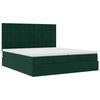 vidaXL Ottoman-Bett mit Matratzen & LEDs Dunkelgr&uuml;n 180x200 cm Samt