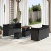 vidaXL Gartensofa-set mit Kissen 9 pcs Schwarz Poly-Rattan